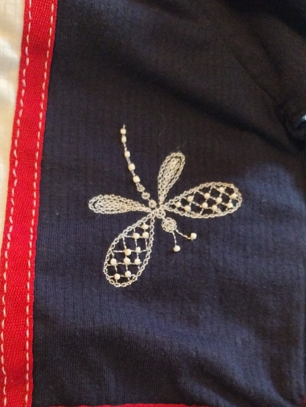 Navy, White & Red Dragonfly Zip-Front Jacket - Picture 5 of 16